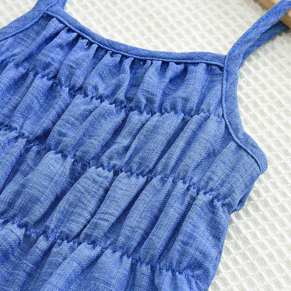European and american summer girls' sweet outfit: solid color ruffle cami top and wide-leg pants set - cross-border children's clothing