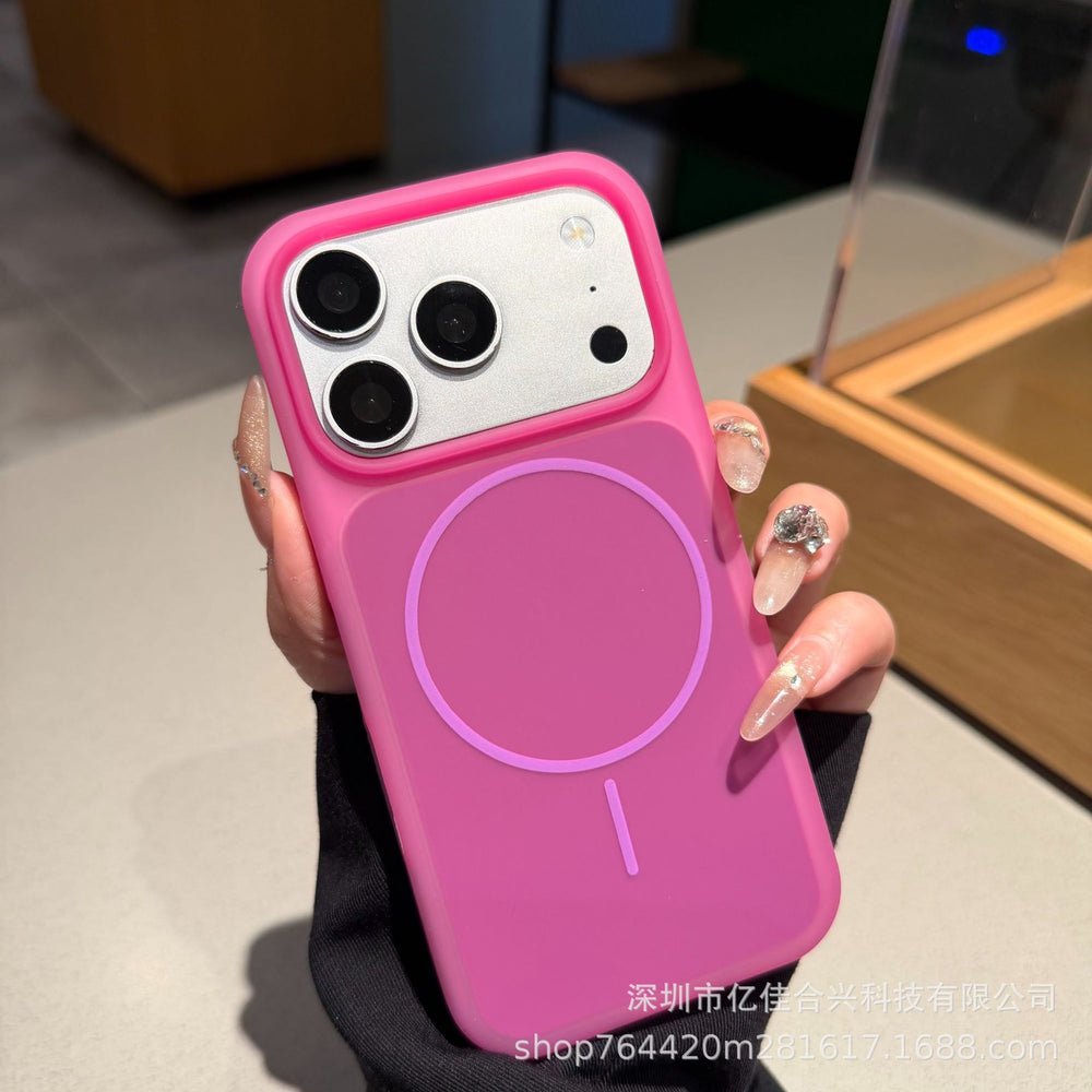Ice cream jelly thin ring magnetic suction suitable for apple 17pro mobile phone case iphone16 liquid silicone anti-fall case