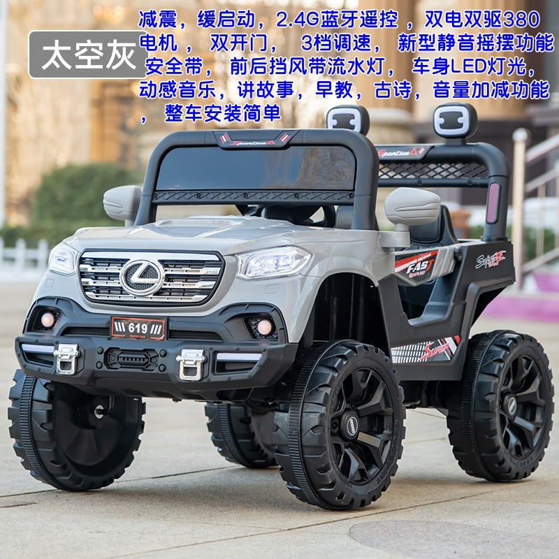New four-wheel dual-drive children's electric remote control car off-road vehicle battery car double children's electric car
