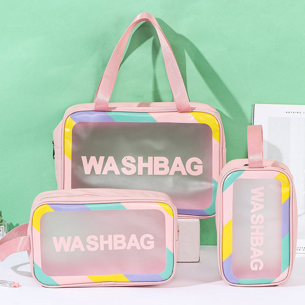 Cosmetic bag large capacity high sense portable transparent portable waterproof travel pvc toilet bag cosmetic storage bag