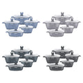 Royal dessini 10-piece square die-cast aluminum soup pot for home cooking pot non-stick pot suit wholesale pot