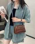 Tc genuine leather women's bag coin mobile phone bag 2025new arrival mahjong bag first layer cowhide single mini shoulder crossbody bag