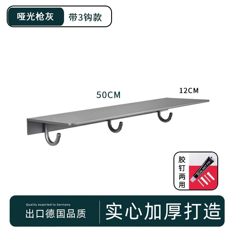 Space aluminum gun gray word baffle no punching toilet rack wall mirror front bathroom shower room storage rack