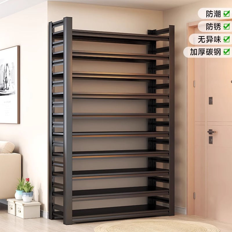 Steel shoe rack for home door floor-standing multi-layer storage rack iron art simple storage rack entrance door shoe cabinet