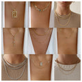 Wholesale alloy pendants: european and american cross-border personalized square necklaces for women - unique, irregular, multi-layered snake chain necklaces