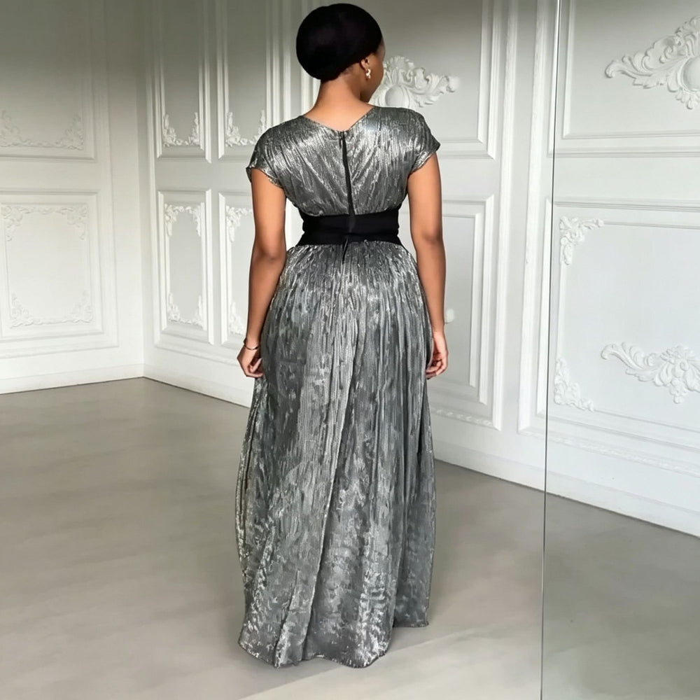pleated waist retro black slimming look new arrival sleeveless long african women's long skirt
