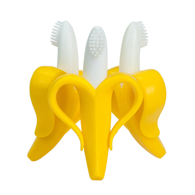 Banana Silicone Toothpaste Baby Toothbrush Suction Cup Silicone Bite Glue Banana Toothpaste Food Grade Bite Le Teeth Grinder
