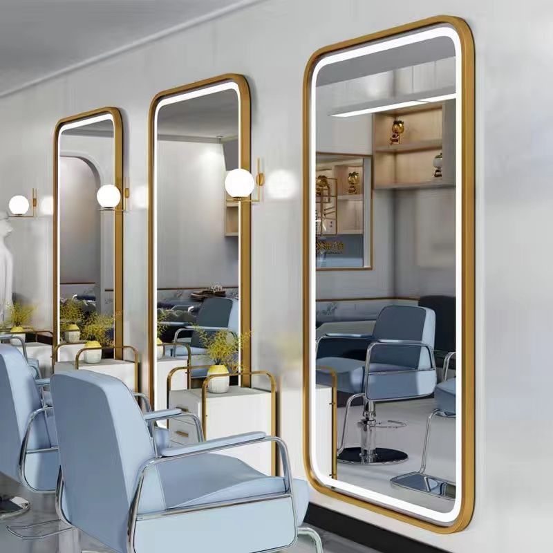 Hairdressing shop popular mirror wall-mounted hairdressing mirror table single-sided light mirror wall-mounted hair salon led mirror special smart