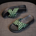 Polka dot sandals women's ins trend 2023 summer korean style fashionable outdoor wear thick sole crossover beach slippers non-slip