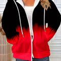 hot-selling plus-size women's zip-up hoodie, new casual long-sleeve hooded sweatshirt jacket, dropshipping available