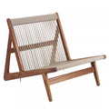 Outdoor sofa balcony courtyard rattan chair hotel teak wabi-sabi style b&b outdoor garden solid wood rattan leisure chair