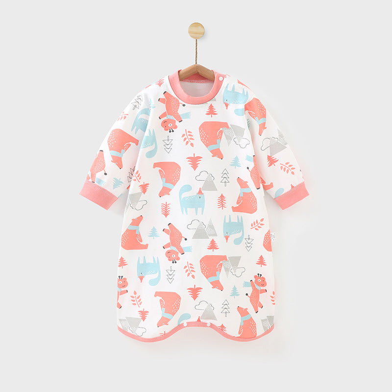 Baby pajamas autumn winter cute baby girl pure cotton one-piece sleep dress children's warm robe sleep sack onesie