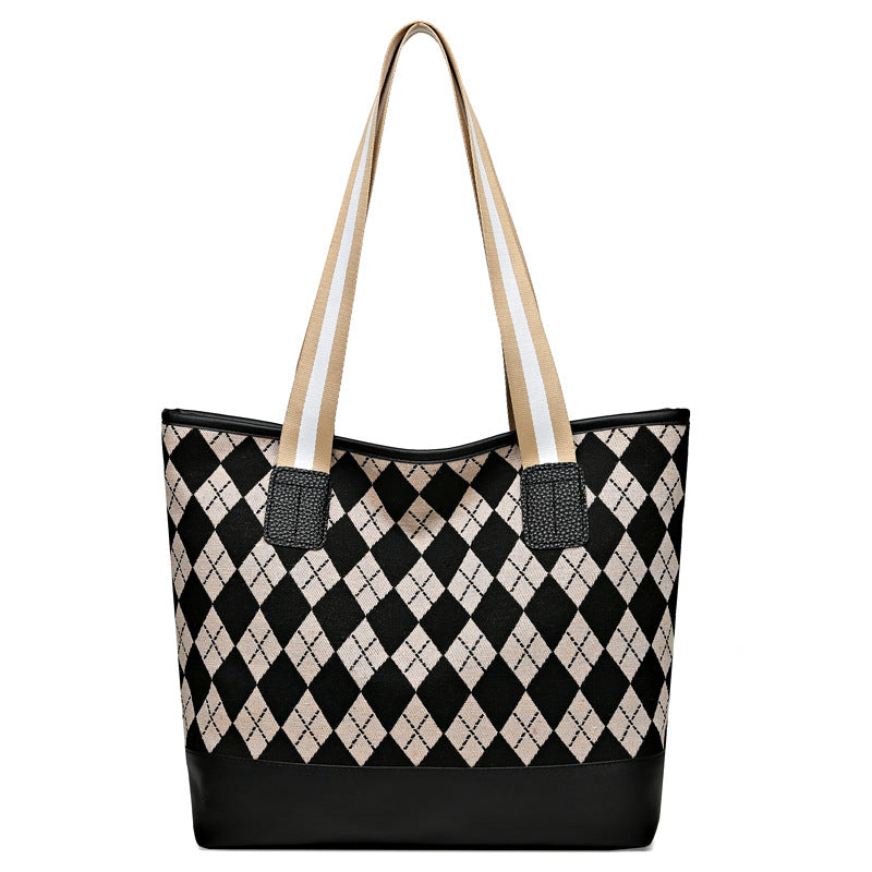 Women's bag 2024 new shoulder bag large capacity handbag fashionable versatile canvas bag commuter tote bag