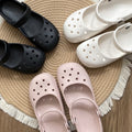 Summernew arrival ballet shoes clogs cut out nurse shoes women's sandals flat heel soft bottom breathable beach two-wear slippers