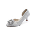 Women's high heels: new summer 2025 collection - niche design, french pointed-toe pumps, stiletto heels, chanel-inspired rhinestone embellishments