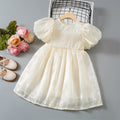 Girls' summer new collection dress  - baby girl bowknot tutu dress - birthday party dress - puff sleeve princess dress