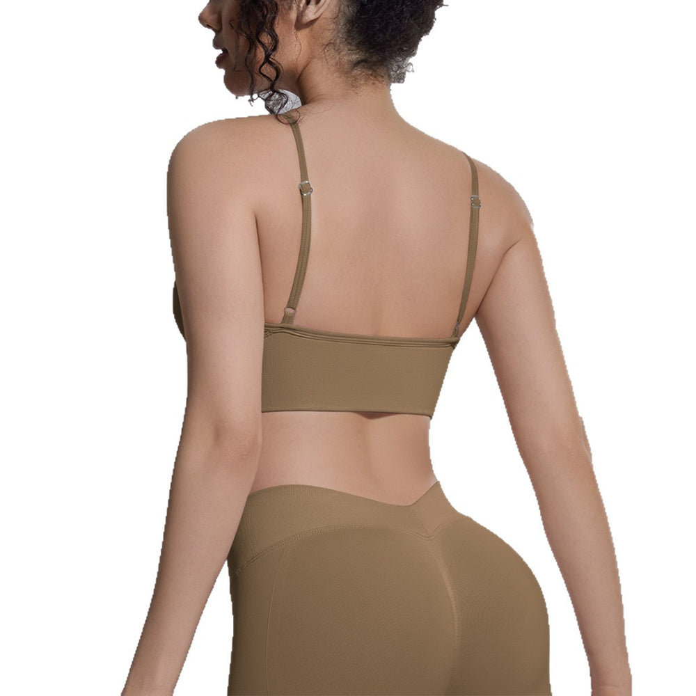 fashion seamless knittingpure color tight back sports intimates sports running fitness yoga clothes vest women