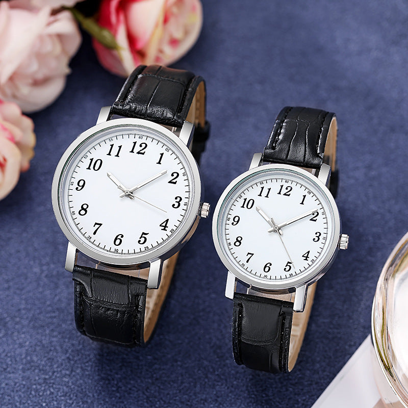 2021 wish cross-border couple's round watch, quartz watch for men and women, student gift, wholesale cross-border hot seller