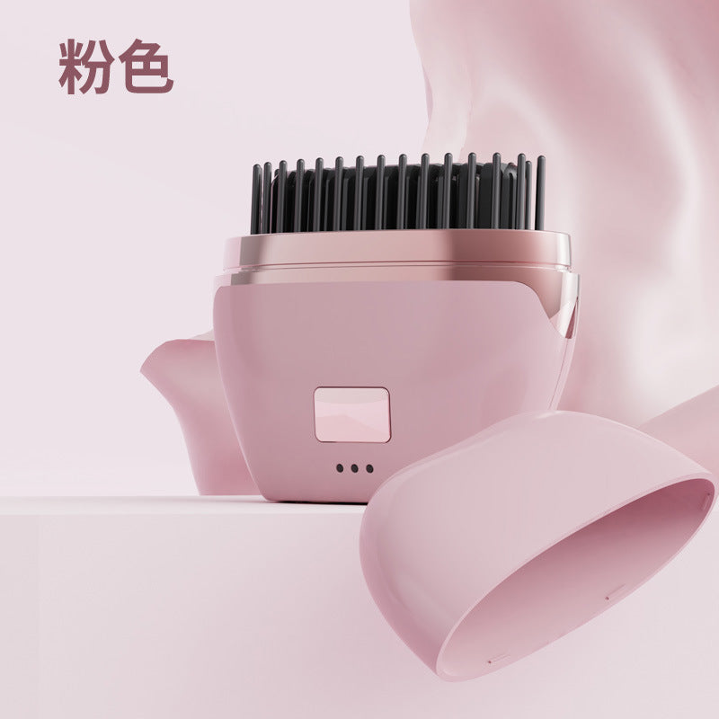 mini straightening comb is easy to carry and can be used to smooth hair without pulling it. warm ceramic heating reduces hair damage