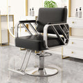 Upgraded reinforced armrests black leather [electroplated silver disc]