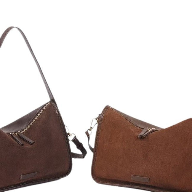 Suede leather messenger bag - 2024 autumn/winter new women's bag, fashionable retro style, large capacity shoulder & crossbody bag