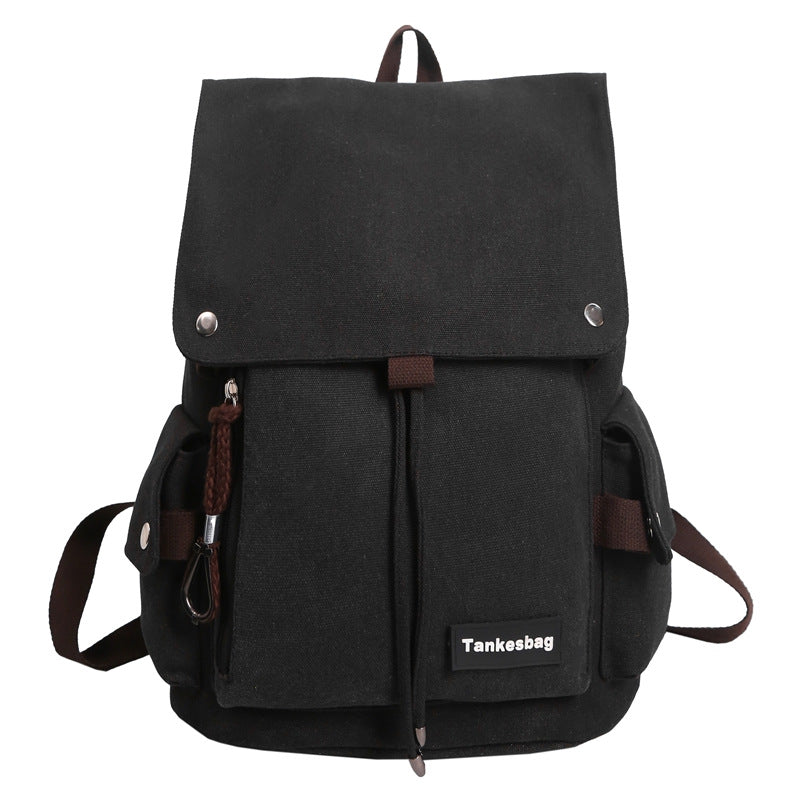 New backpack men's backpack canvas bag computer bag commuting large capacity rucksack travel bag college student schoolbag