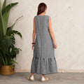 European and american cross-border  summer new sleeveless casual designer a-line maxi dress for women