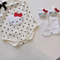 summer new arrival: korean style cat & bowknot romper - lightweight one-piece outfit for baby girls, perfect for crawling and outdoor adventures