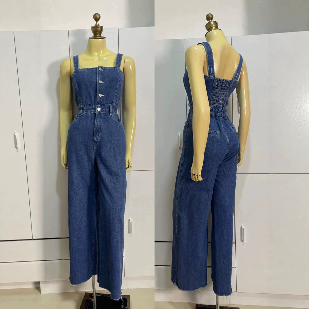 Women's denim jumpsuit cargo jeans new denim pants available denim jumpsuit
