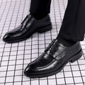 Men's leather dress shoes - business, formal, casual, breathable - live stream, cross-border, korean style, youth, work, groom, wedding