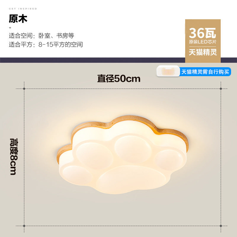 Cream wind warm children's room creative cute cat claw bedroom light ceiling light modern simple master bedroom room lighting