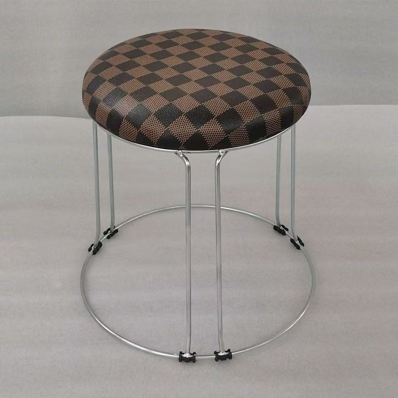Soft stool, durable shoe changing stool, casual stool, for home bench, solid wood surface low stool, round stool, thickened steel stool