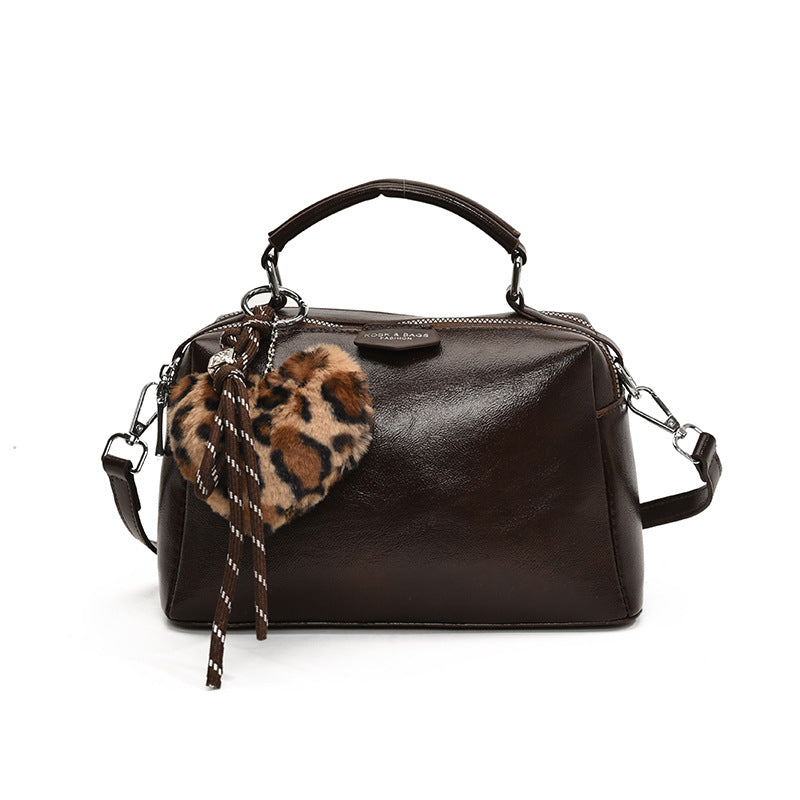 Customized fashion bag women's  new retro Boston messenger bag casual commuting simple personalized shoulder bag