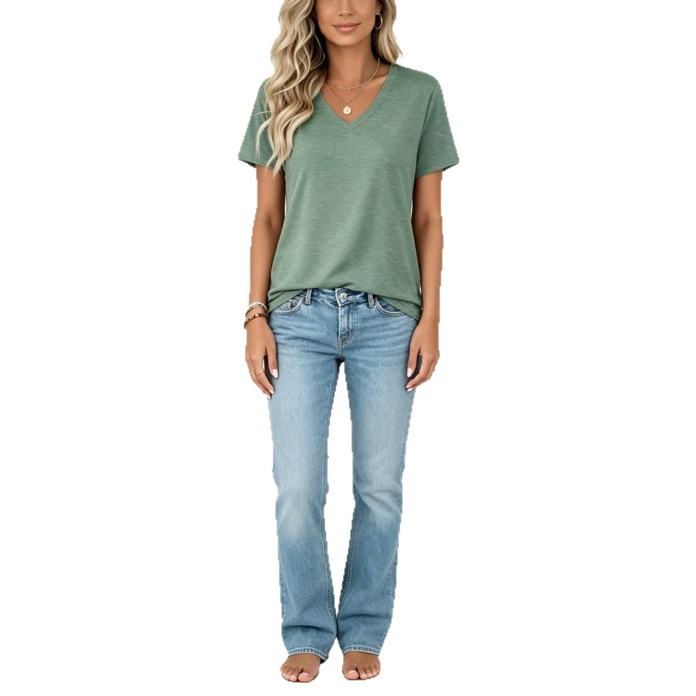 Amazon  summer cross-border fashion new v-neck spring/summer t-shirt tops for european and american women