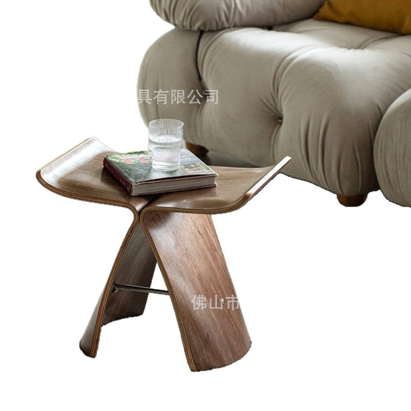 Creative entrance shoe changing stool for home small stool fitting room stackable log butterfly stool track kids small stool