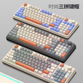Dazzling silver fox k82 gaming wired keyboard - tri-color backlit, mechanical feel, desktop pc accessory, cross-border private mold