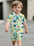 hot-selling children's short-sleeved shirt set, casual shirt set, summer simple stripes, dropshipping available