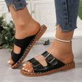 slippers for women, new spring/summer  styles, round toe, soft sole, double buckle, single-strap, outdoor beach sandals