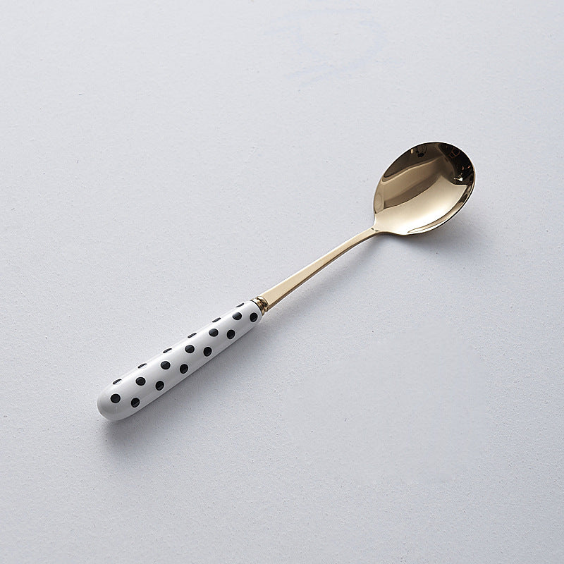 Minimalist ceramic stainless steel steak knife and fork set - trendy ins style cutlery, creative fruit forks, western dinnerware wholesale