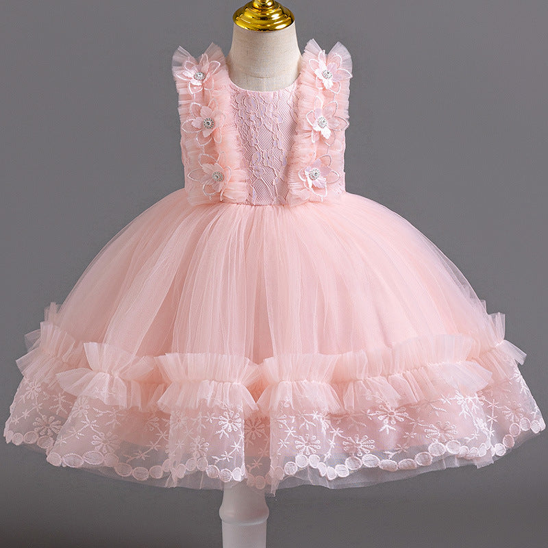 Exportnew arrival children's dress lace tutu princess dress female toddler first birthday dress baby dress