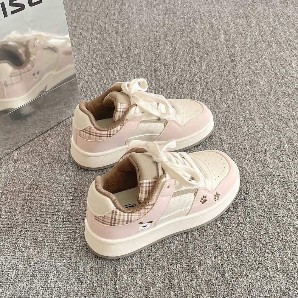 2026 new spring/autumn korean style casual sneakers - factory direct thick-soled white shoes - women's versatile bread shoes for wholesale