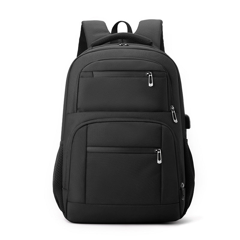 Casual backpack men's new multi-functional simple commuter computer backpack, multi-compartment large-capacity USB port backpack