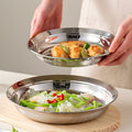 Food grade 316 stainless steel plate dish for home high-looking dinner plate round plate deep plate dish preparation plate tableware