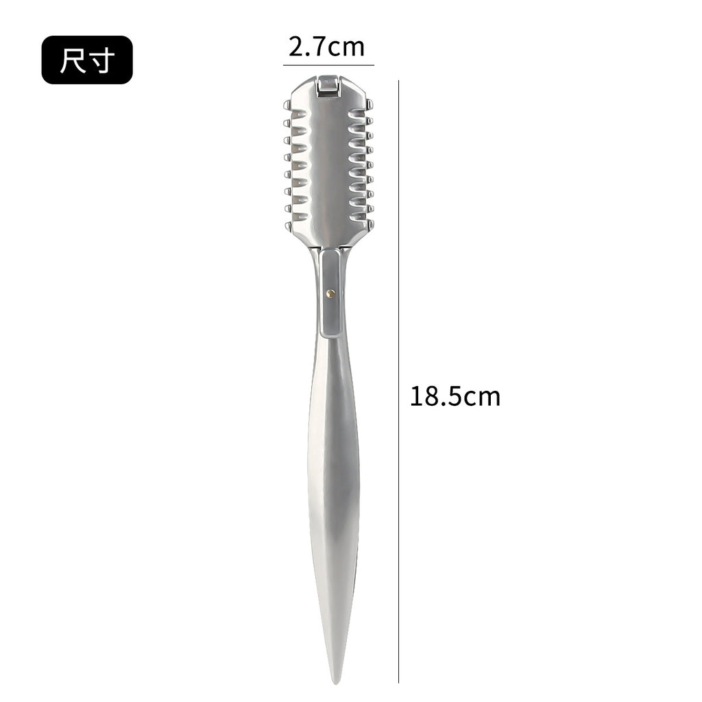 Stainless steel double-sided hair sharpener, hair repair bangs, hair sharpener, manual thinning, hair sharpener, aluminum alloy hair sharpener