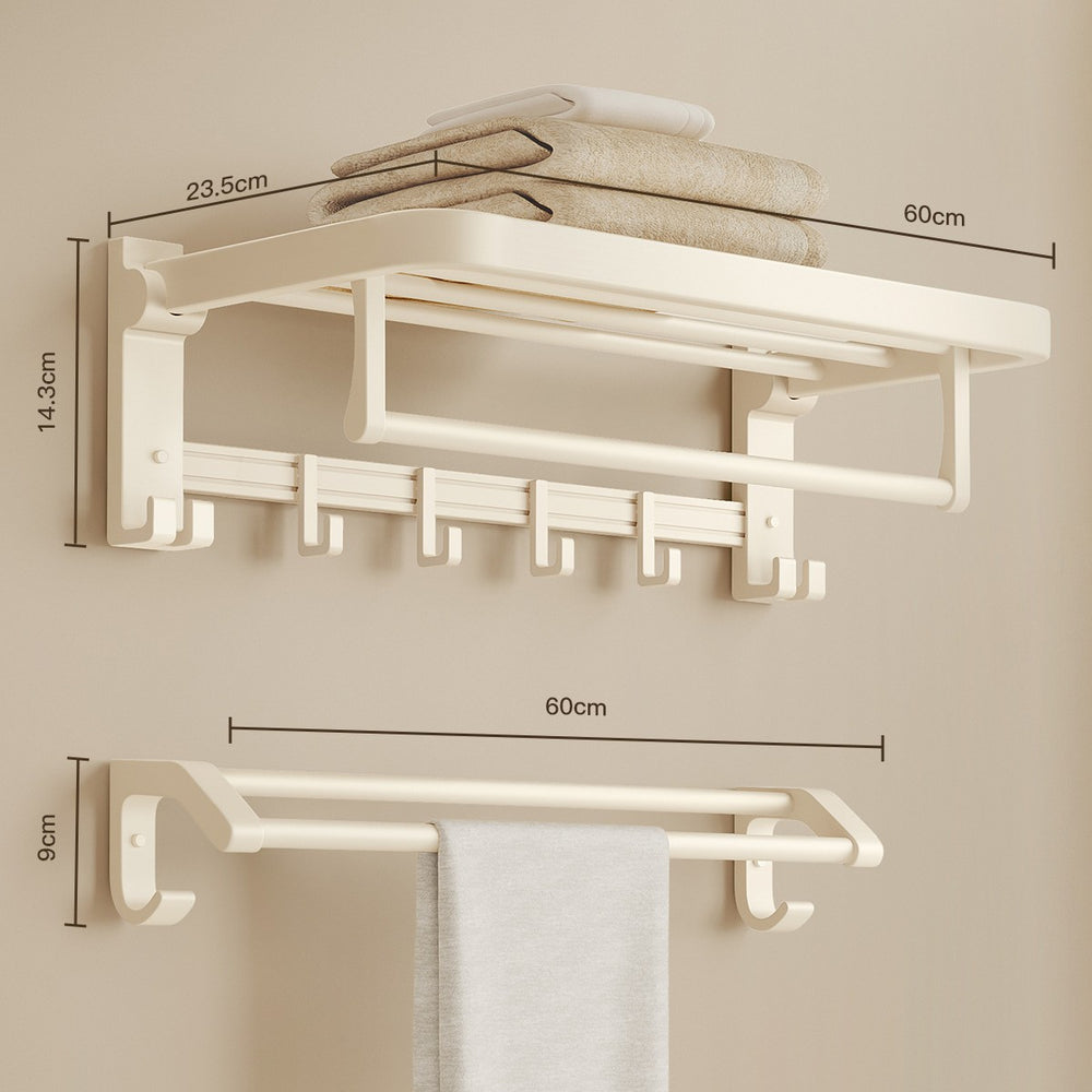 Cream style towel rack, punch-free bathroom towel rack, bathroom pendant five-piece set, bathroom toilet