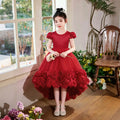 Girls' gowns with train, flower girl dresses, children's floral tutu dresses, princess dresses, baby girl's first birthday gowns