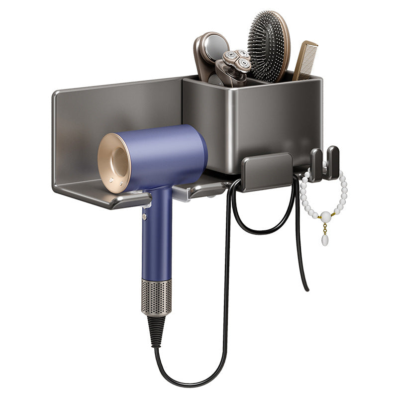 No punching, new hair dryer rack, bathroom storage, winding hair dryer rack, hair dryer, bathroom rack.