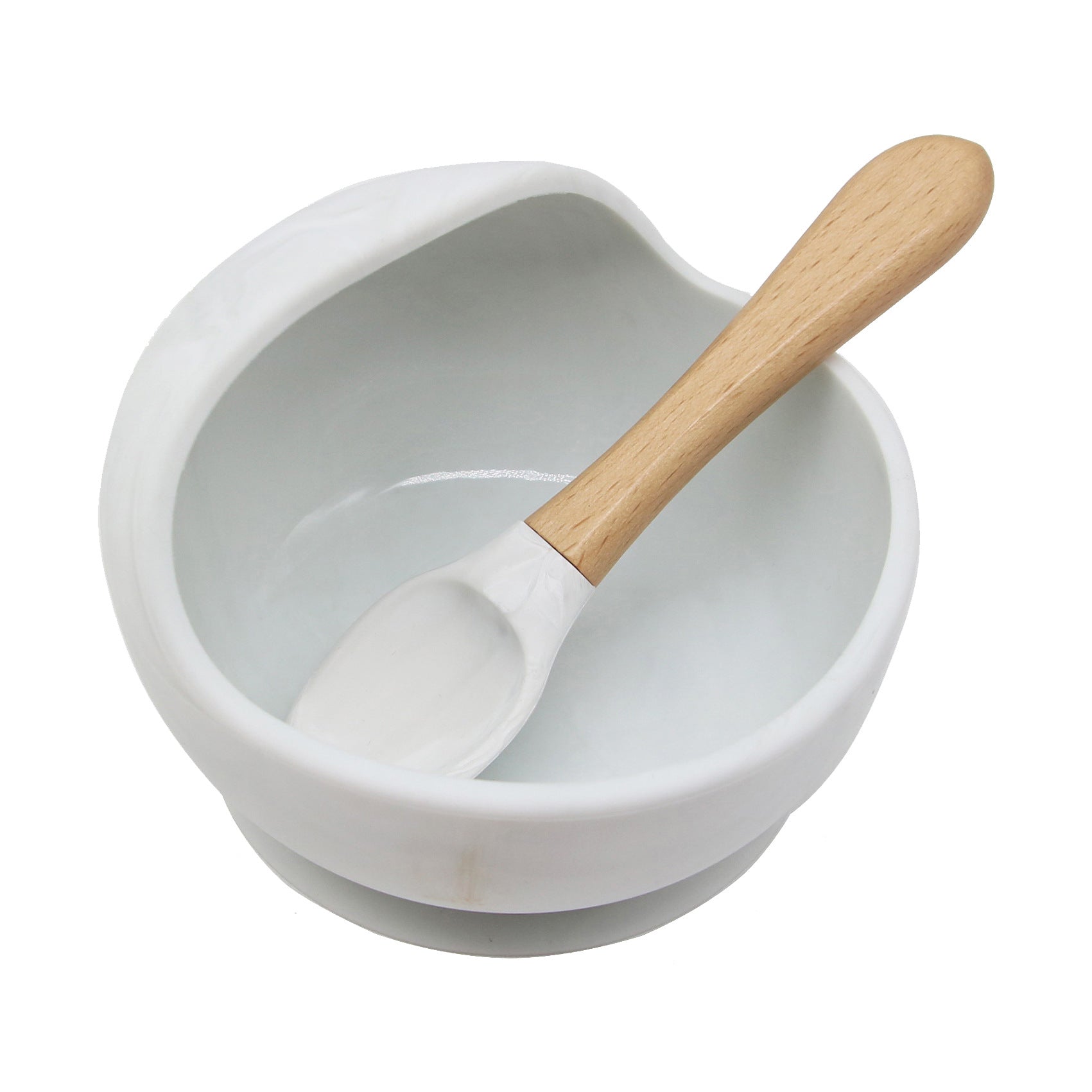 Cross-border new products baby silicone bowl baby eating fork spoon feeding tableware complementary food bowl simple silicone bowl set