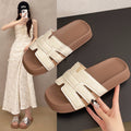 Casualthick sole sandals women's new arrival woven frenchfashionelegantcasual one-line beach soft bottom slippers for women