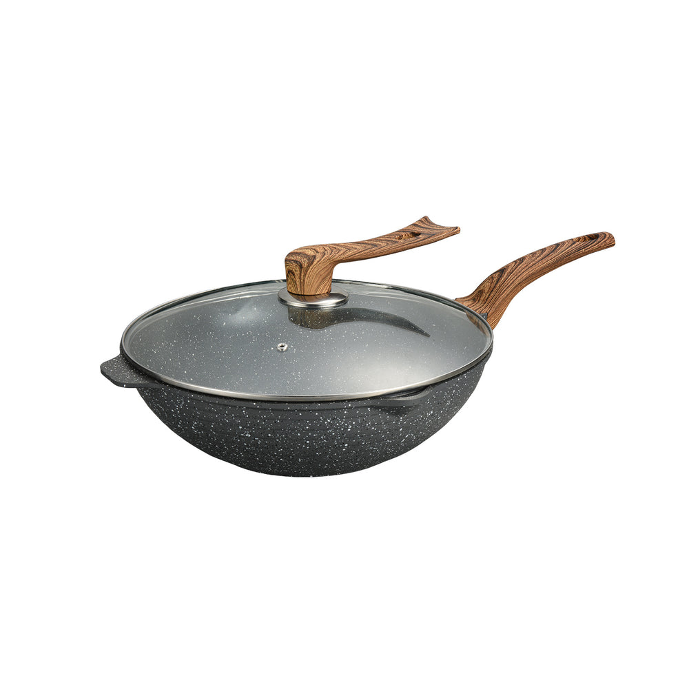Custom oem aluminum die-cast frying pan, non-stick flat bottom wok for home use, compatible with induction cookers and open flame, universal griddle